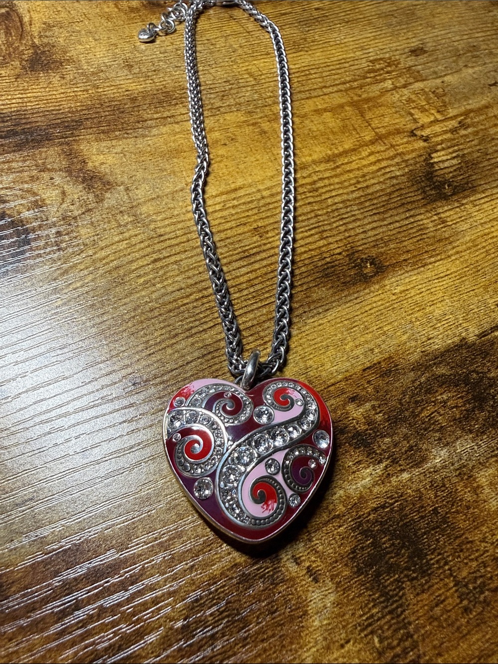 Brighton Red Heart Pendant Necklace with Crystal Accents - Women Jewelry